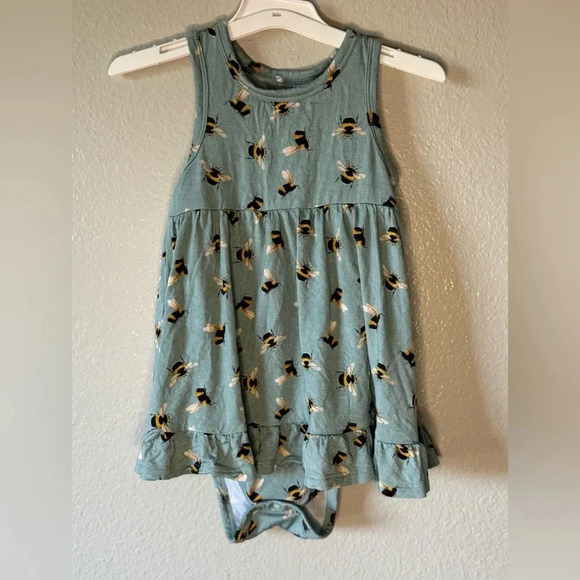 Posh Peanut Spring Bee Twirl Bodysuit Dress - Picture 7 of 7